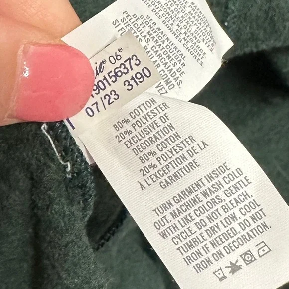 Aerie The Chill Cozy Terry Cloth Sweatshirt Green Oversized NIIIIICE Pullover L - Picture 4 of 6